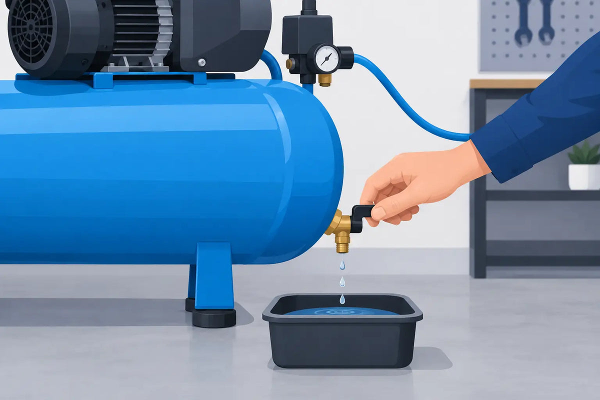 Compressor condenswater aftappen zonder problemen
