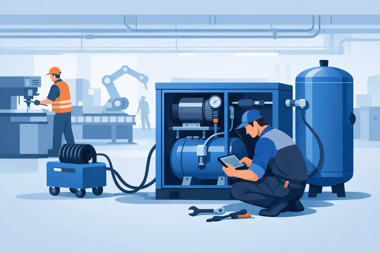 Werkplaats compressor onderhoud zonder stilstand