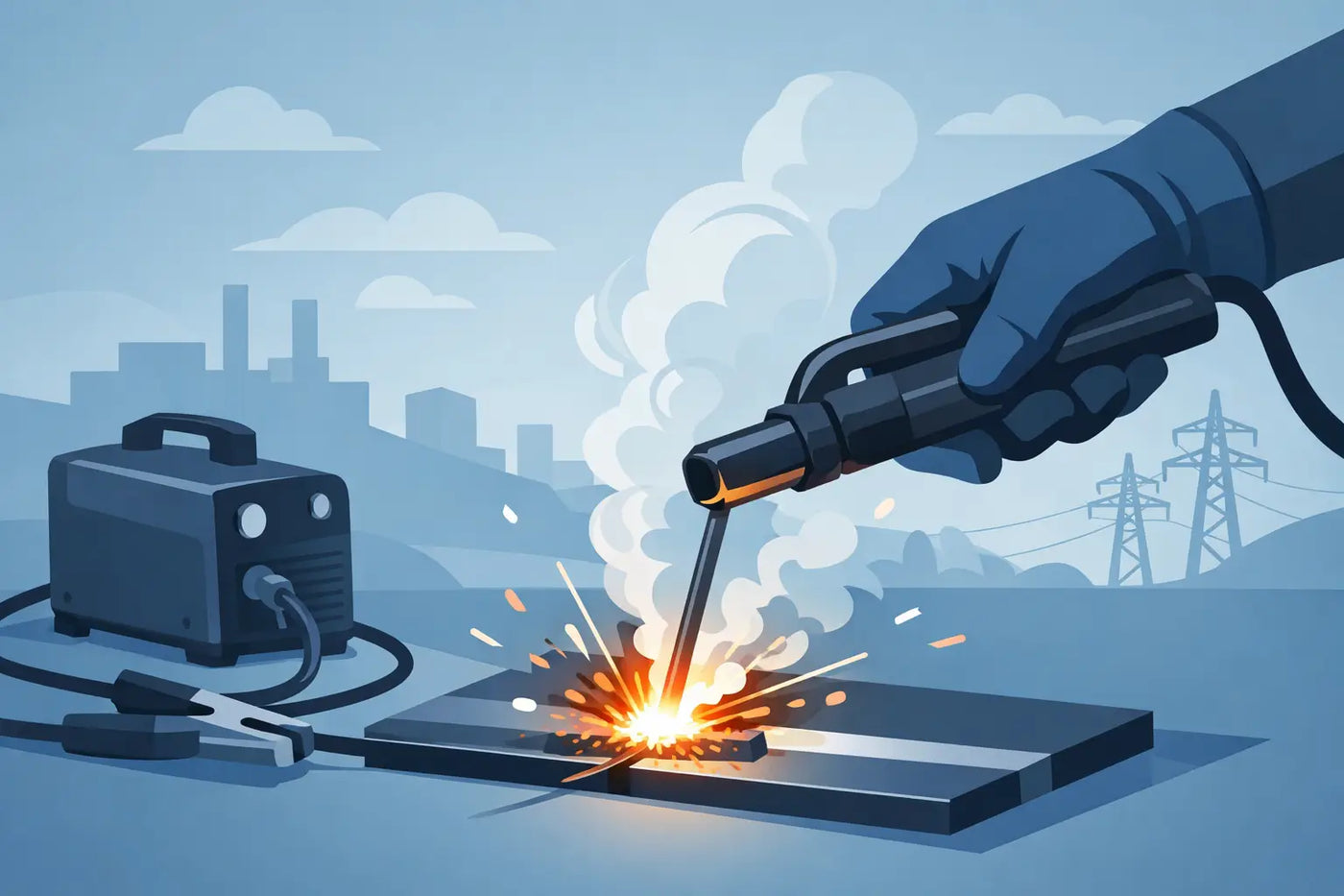 Elektrode lassen zonder gas uitgelegd