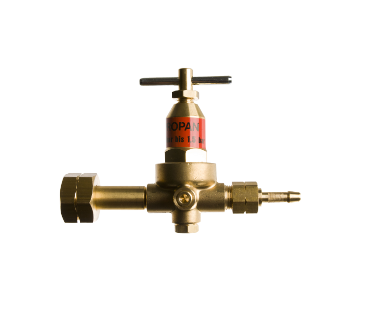 Hogedrukregelaar 0-1,5 bar Benegas met 3/8"l wartel en 6mm slangtule