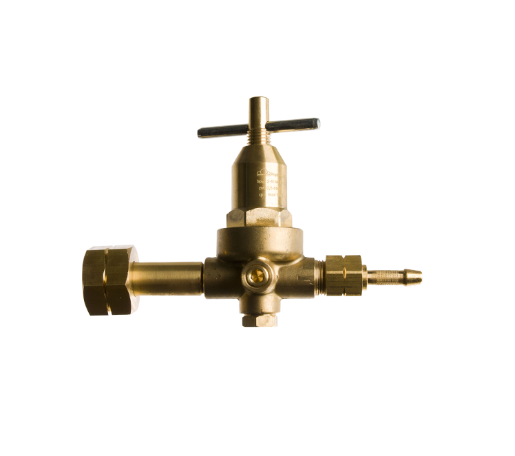 Hogedrukregelaar 0-6 bar KOMBI/DIN met 3/8"l wartel en 6mm slangtule