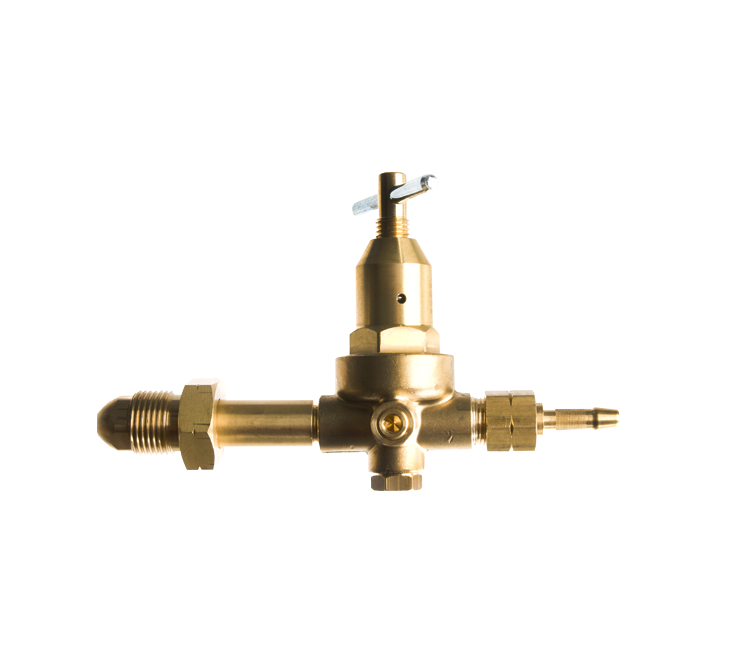 Hogedrukregelaar Benegas 0-6 bar met een 3/8"l wartel en 6mm slangtule
