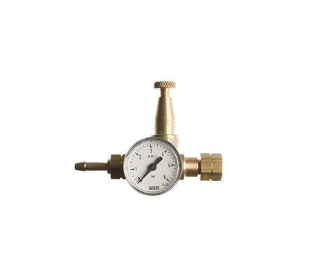 Karweiregelaar Junior 0-4 bar met een 3/8"l wartel en 8mm slangtule plus manometer