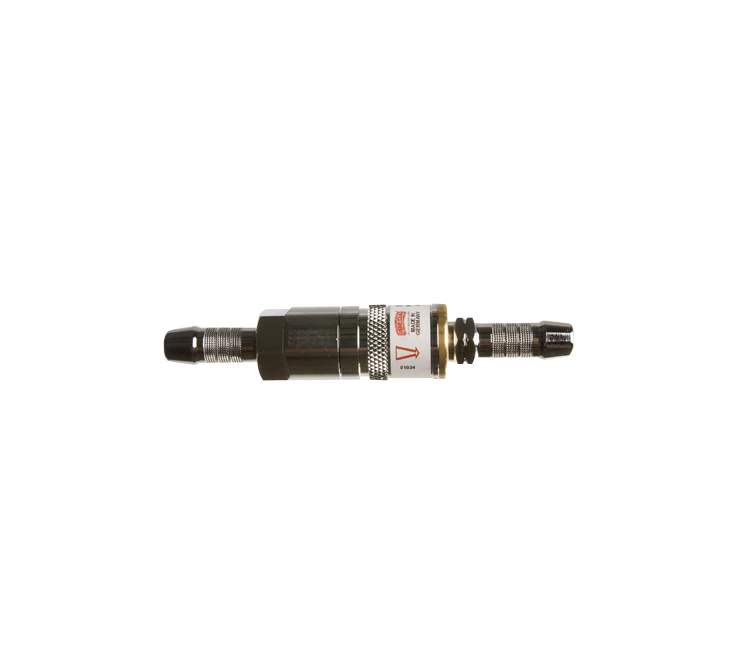 Snelkoppeling gas 8mm tussen de slang  - Ibeda