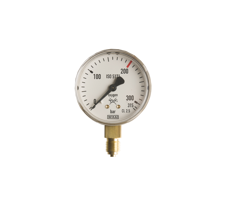 Manometer zuurstof 0-315 bar