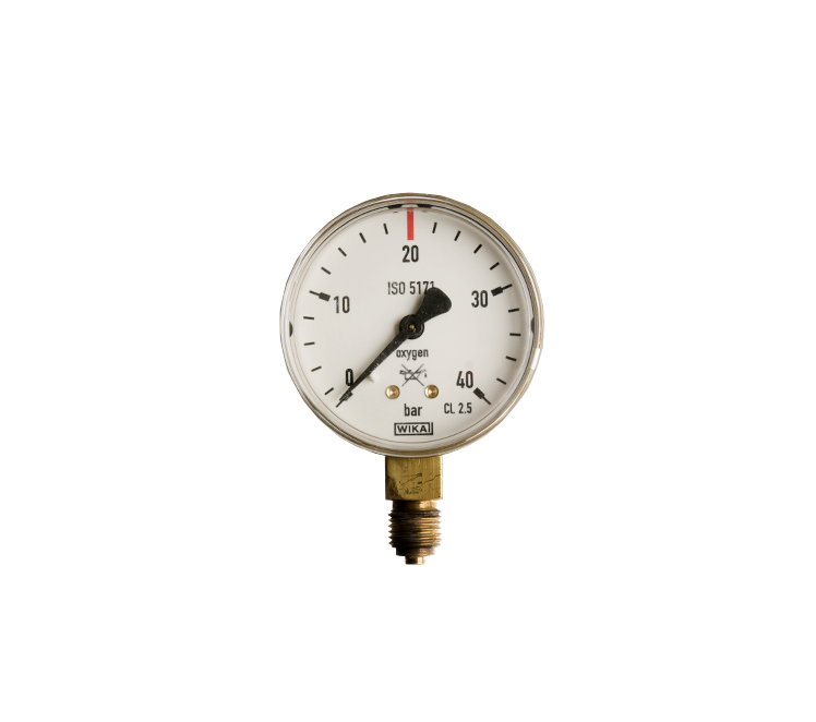 Manometer zuurstof 0-40 bar