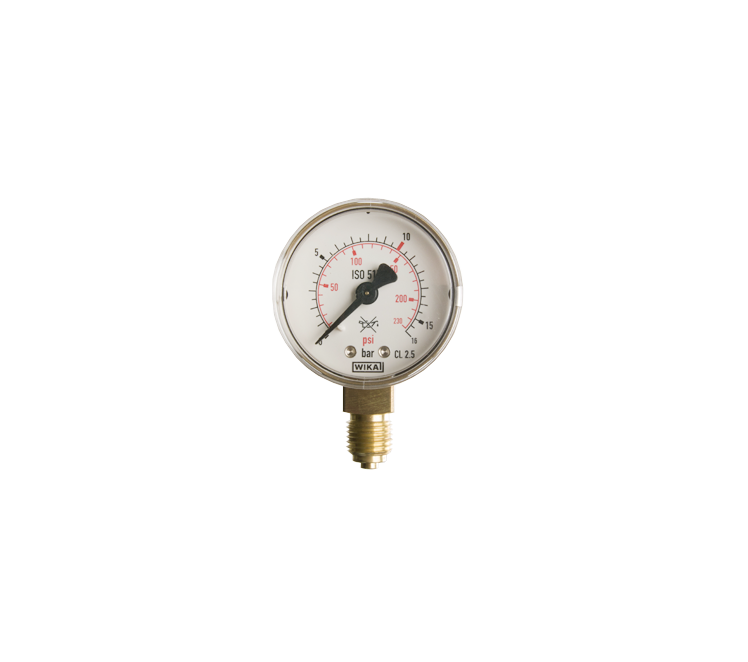 Manometer zuurstof 0-16 bar 50mm