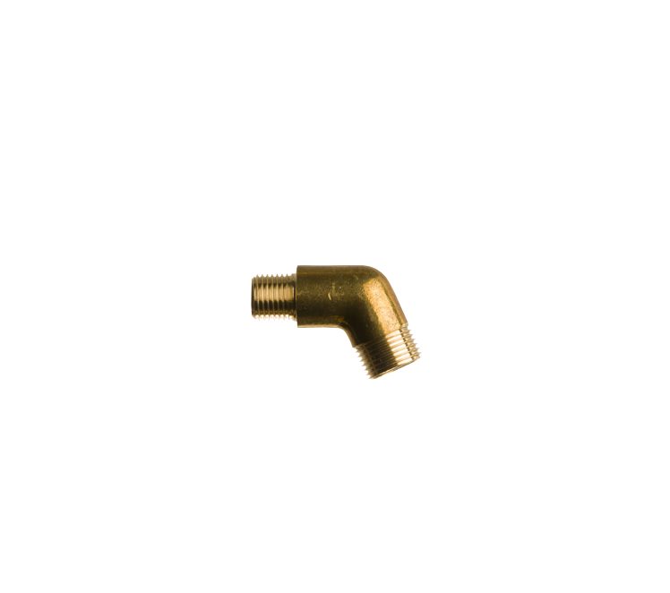 Kniestuk 135gr. 1/4"r vlak uitw. x 3/8"l uitw.