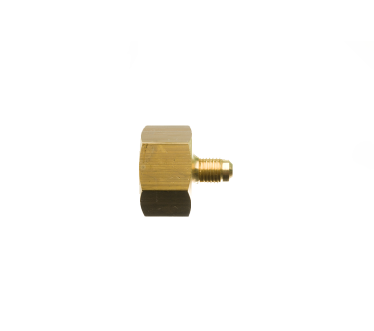 Verloopnippel freon 21.8 r inw. naar 7/16" UNF uitw. flair