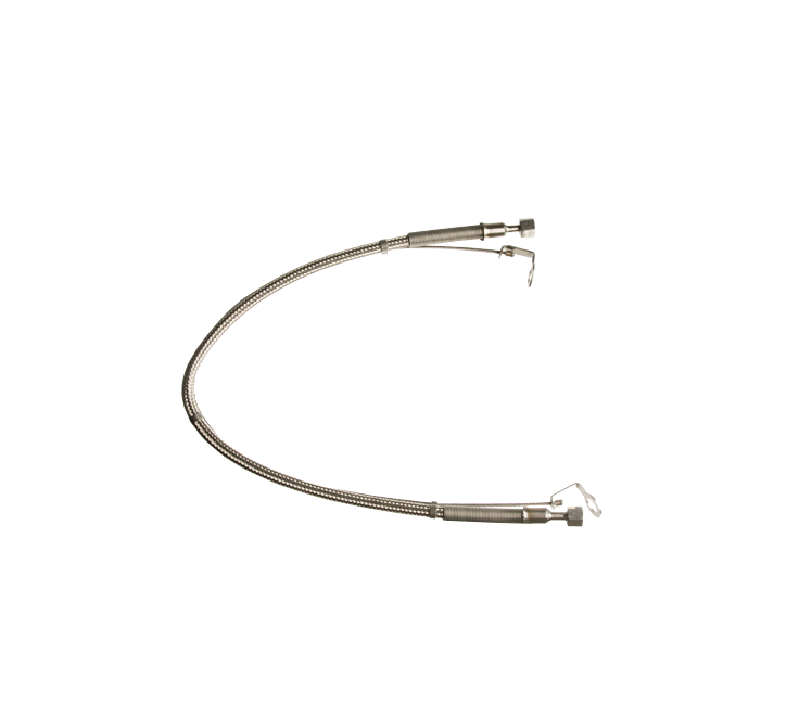 HD-slang RVS/RVS 300 bar L=80cm 2 x 1/4"r BSP wartel