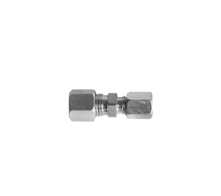 Rechte knelkoppeling 1 x 8mm- 1 x 6mm staal