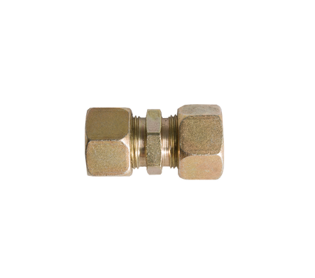 Rechte knelkoppeling 2 x 15mm staal