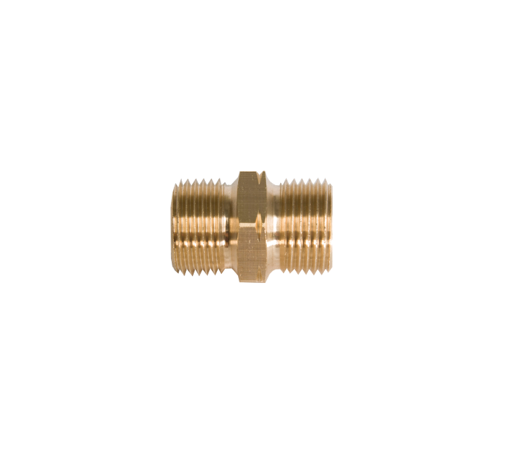 Nippel 3/8" l x 3/8" r uitw.