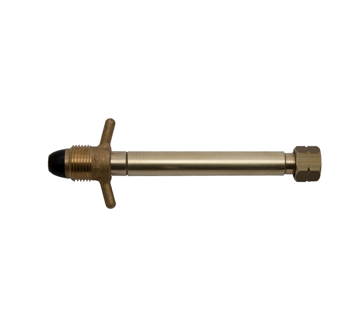 Vulpijp POL vleugel x 3/8"l inw. Bol (Karweifles)- messing