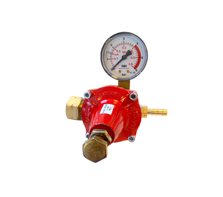 Drukregelaar instelbaar 0-4 bar en manometer- KOMBI/DIN