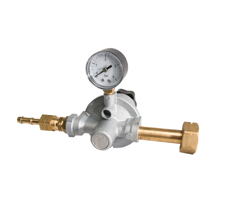 Drukregelaar instelbaar en manometer en afblaas-40 kg/u