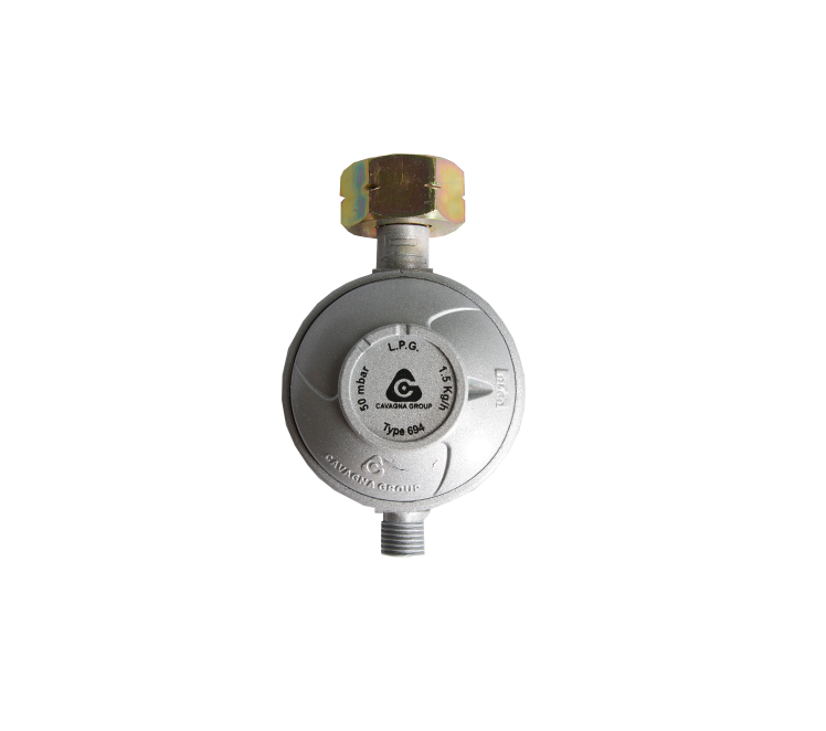 Lagedrukregelaar 30 gram met ingang 21,8 l inw. x uitgang 1/4"l uitw.