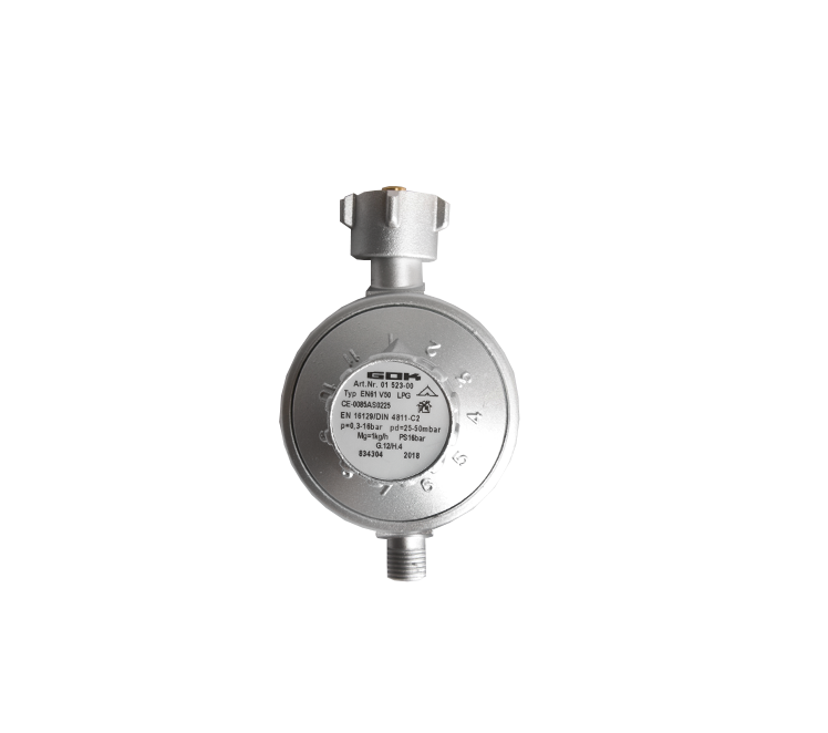 Drukregelaar 11 standen 25-50 mbar KOMinw.x 1/4" l uitw.