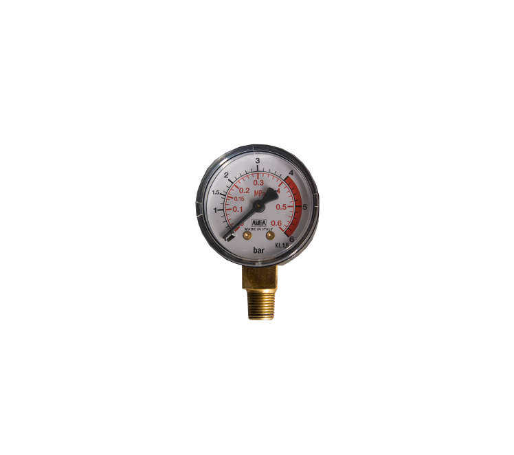 Manometer propaan 0-6 bar 40mm achteraansluiting 1/8"