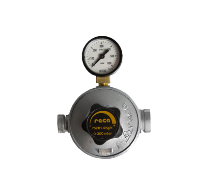 Drukregelaar instelbaar 0-300 mbar met manometer
