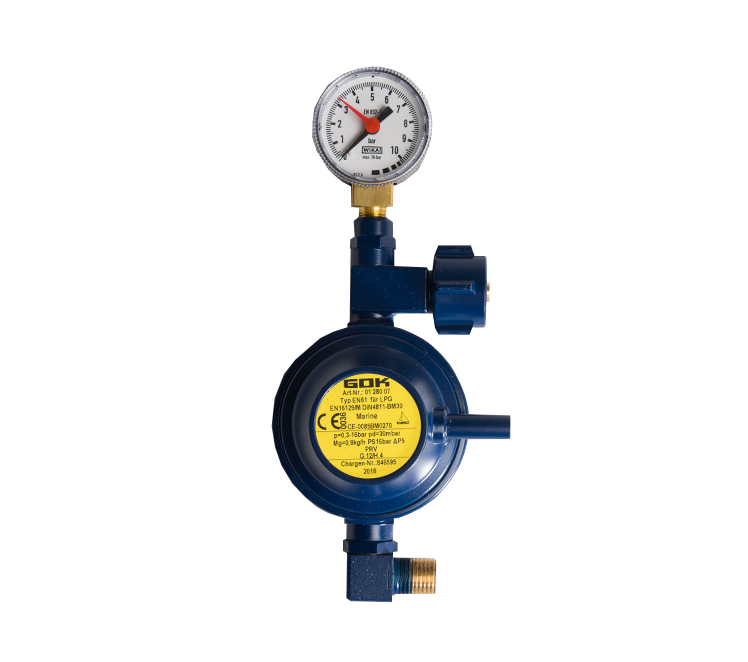 Drukregelaar GOK U-vorm met manometer 30 mbar