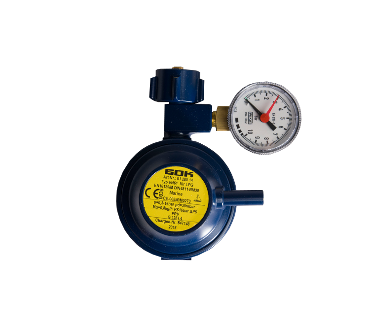 Drukregelaar GOK 30 mbar haaks met manometer