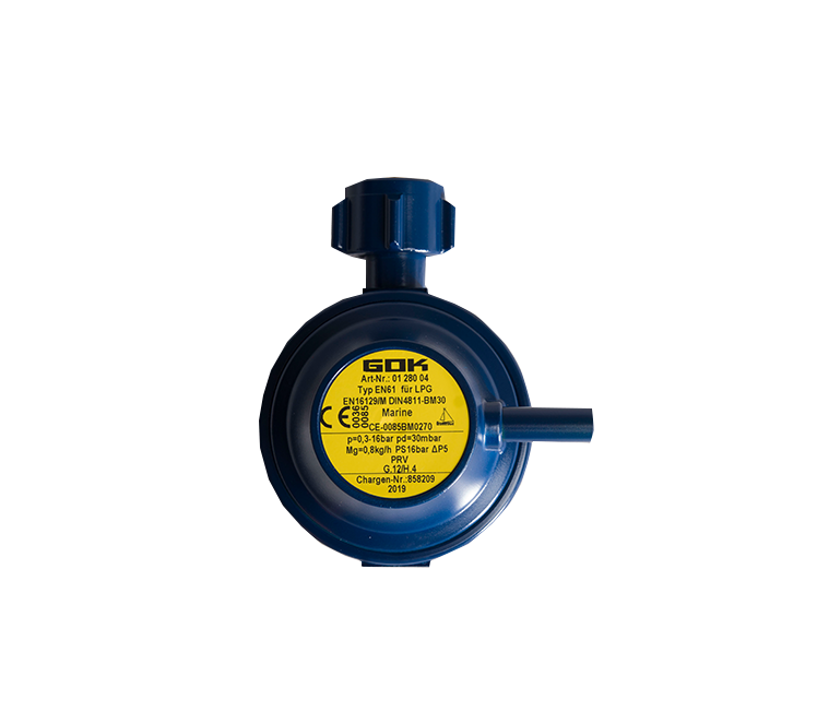 Drukregelaar GOK 30 mb. haaks- 1/4" l uitw.