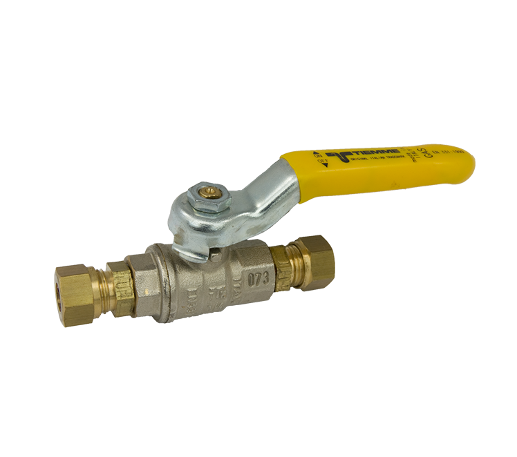 Kogelkraan 2 x 8mm knelkoppeling- gas
