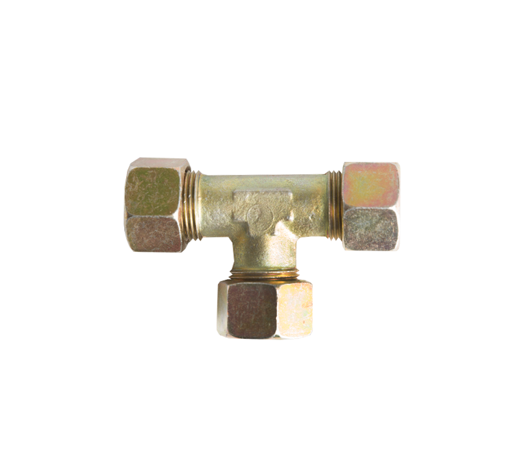 T-stuk knel messing 3 x 15mm