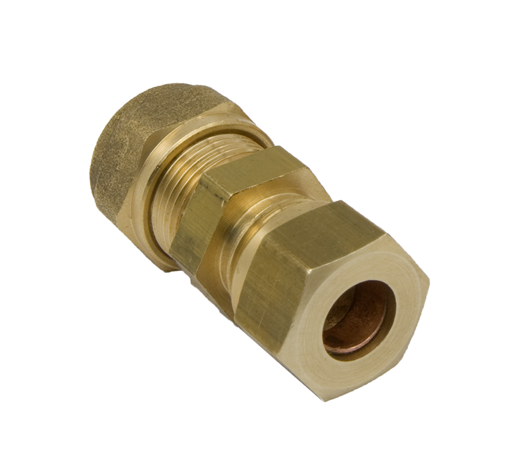 Verloopkoppeling messing 1 x 8- 1 x 10mm