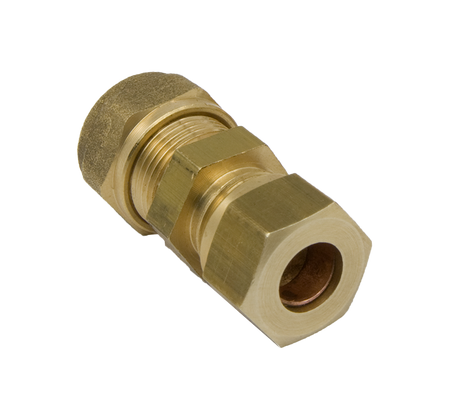 Verloopkoppeling messing 1 x 8- 1 x 10mm
