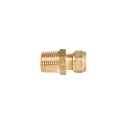 Koppeling messing 8mm knel x 1/4" r inw.