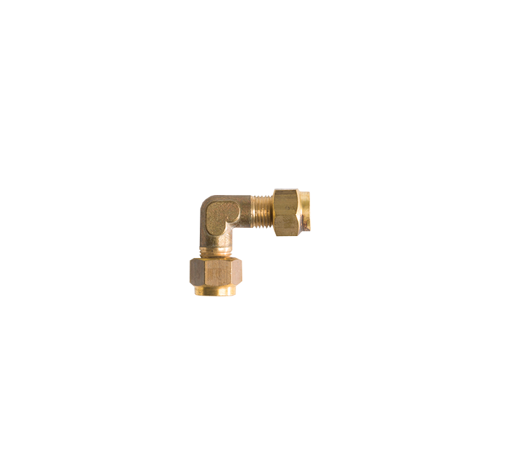 Knie knel koppeling messing 2 x 6mm