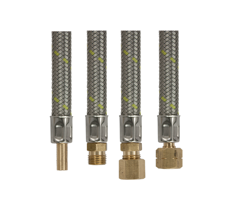 RVS flex verlengslang 80cm wartel 1/4" L x 8mm glad