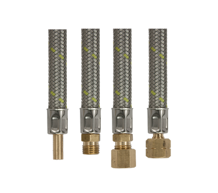 RVS flex verlengslang 80cm wartel 1/4" L x 8mm glad