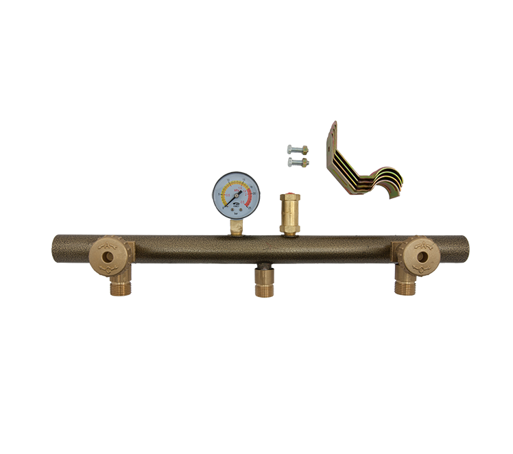 Manifold voor 3 kranen/manometer /ventiel