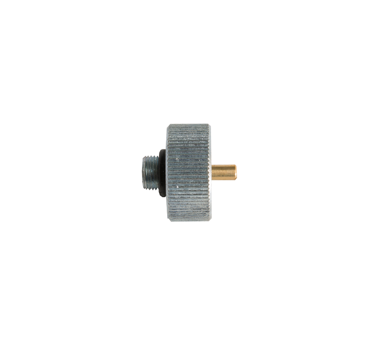 Messing verloop voor gasflesaansluiting USA schroefdraad (CGA-600) naar Europese 7/16" uitw. Draad