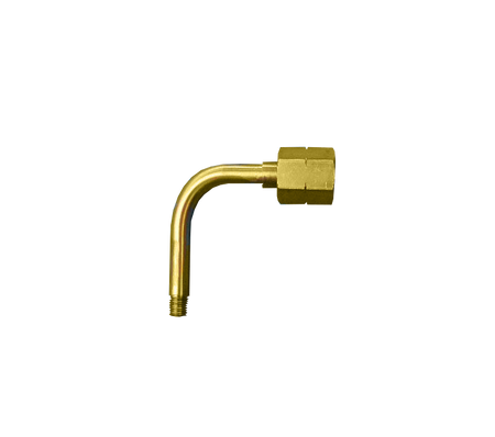 Aansluitpen waterstof + wartel gebogen uitvoering 1/4"r