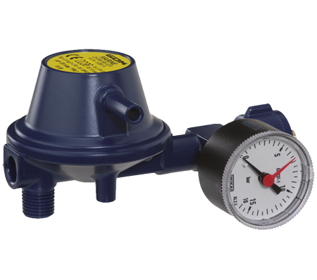 Drukregelaar haaks en manometer KOMinw 30 mbar x 1/4"l