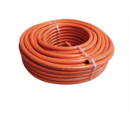 Rol 25 meter thermoplast gasslang met inlage 8 x 15mm