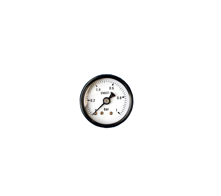 Manometer blank 0-1 bar 40mm achteraansluiting 1/8"