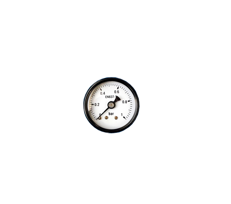 Manometer blank 0-1 bar 40mm achteraansluiting 1/8"