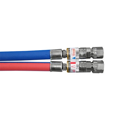 Slangset duo 1 mtr met snelkoppelingen AR opgeperst x wartel