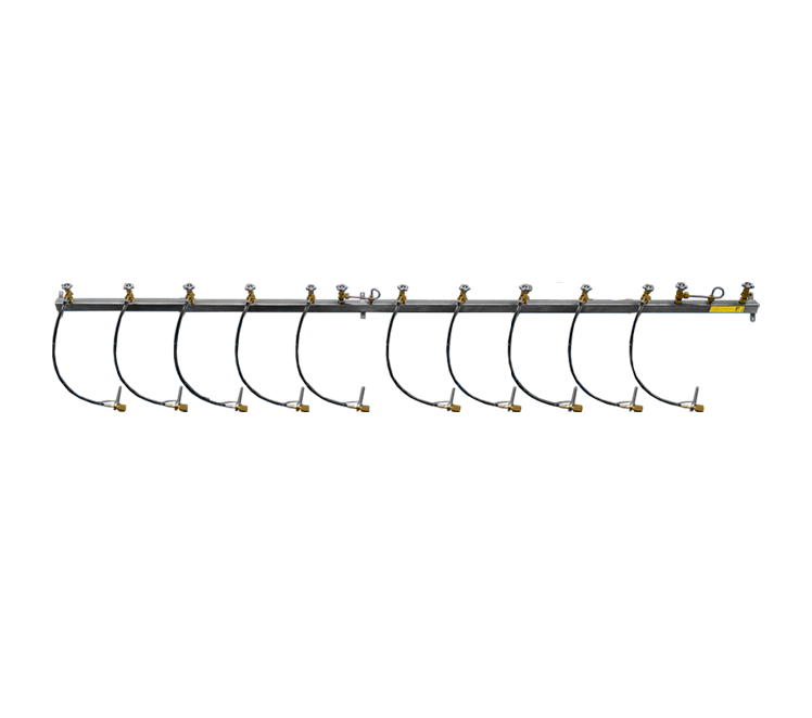 Batterijbalk 2 x 5 cilinders stikstof 5.0 hoofdafsl. r