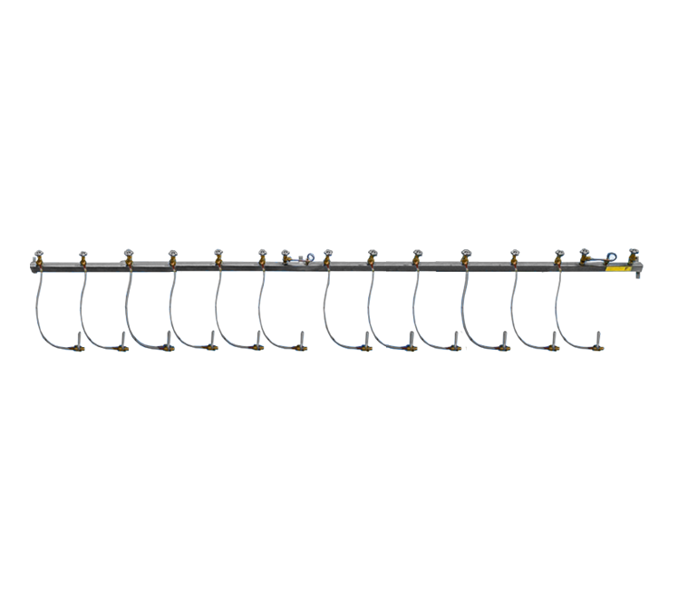 Batterijbalk 2 x 6 cilinders stikstof 5.0 hoofdafsl. r