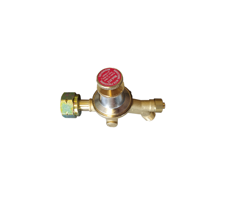 Reduceerventiel propaan 1.5 bar instelbaar 21.8L kombi x 3/8L uitw met slangbreukventiel resetknop 10kg/u