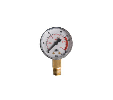 Manometer 0-25 bar 1/4" onderaansluiting