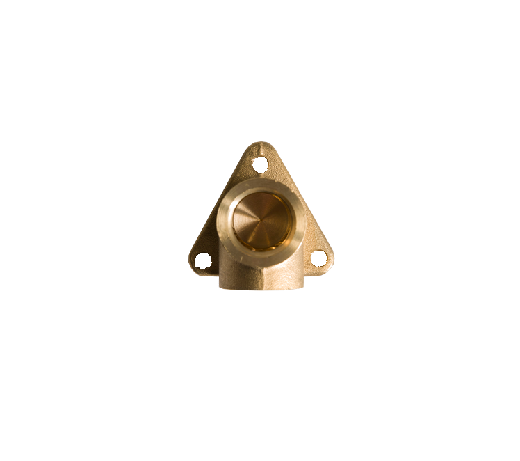 Muurplaat messing haaks 1/2"r inw.
