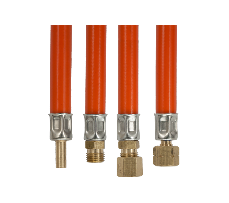 Verlengslang 50cm 8mm knelkoppeling x 1/4"L wartel rubber slang