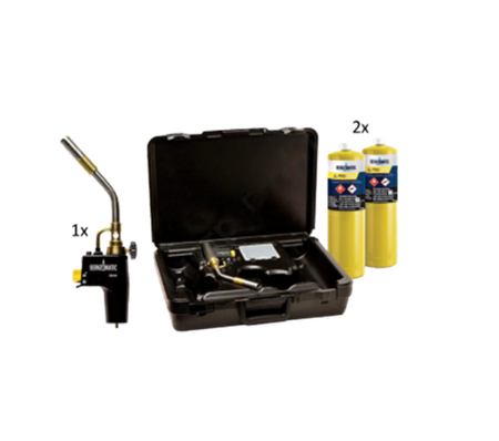 Bernzomatic kofferset inclusief TS8000 soldeervoorstuk 2 x MAP-Pro cilinder zonder accessoires TS8000CF